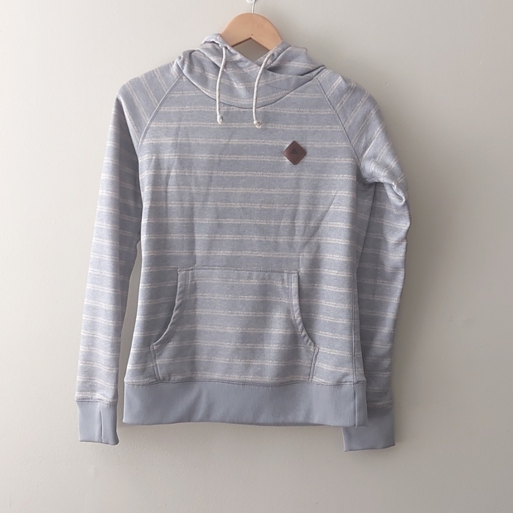 Burton Women's Light grey Striped Pullover Hoodie
